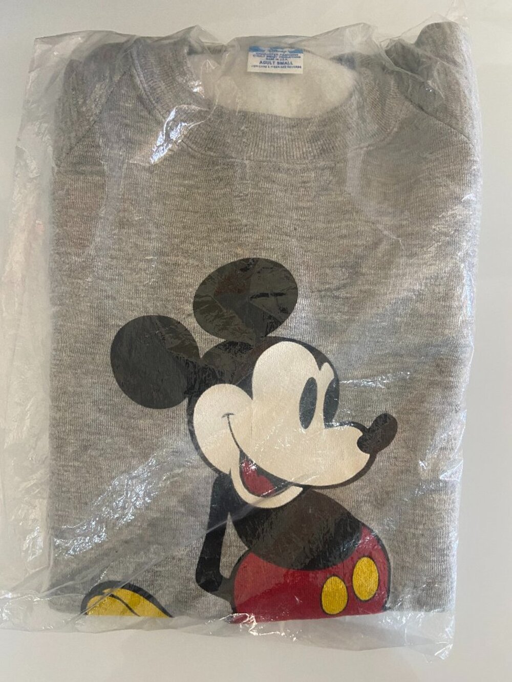 Vintage 80s Mickey Mouse Sweatshirt Classic Gray Disney Adult Small Unopened